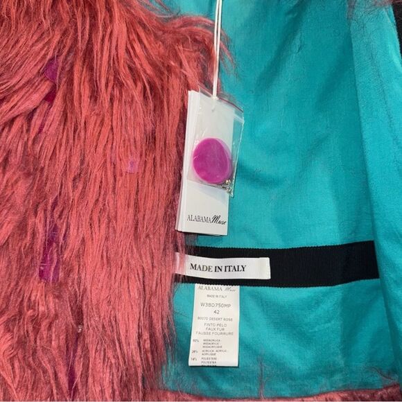 ALABAMA MUSE Lanny SLVL Desert Rose Embellished Sleeveless Faux Fur NWT $949 - Picture 10 of 10